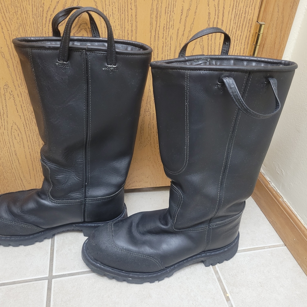 Black Leather Men's Steel Toe Boot